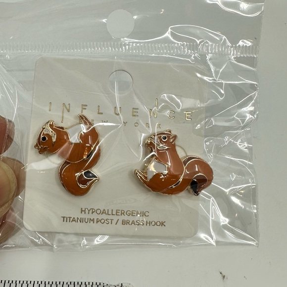 🆕 🐿️ New York, Squirrel Enamel Stud Earrings 0.75 - Picture 2 of 4